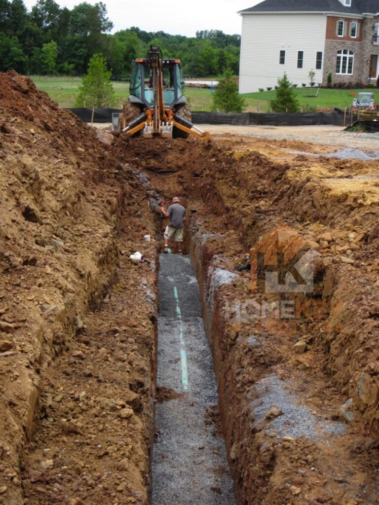 installing sewer lateral pipe