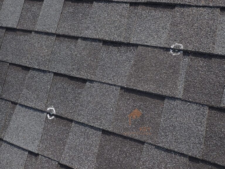 exposed nails on roof marked with chalk