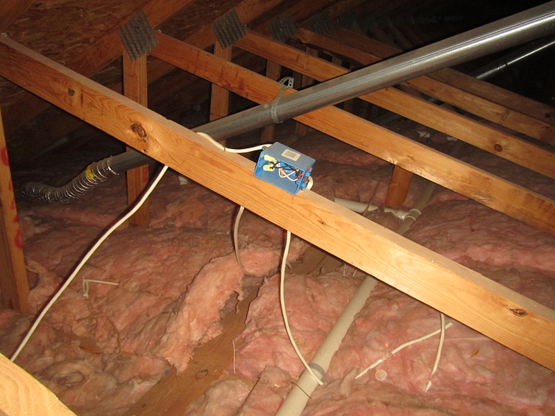 open junction box in attic