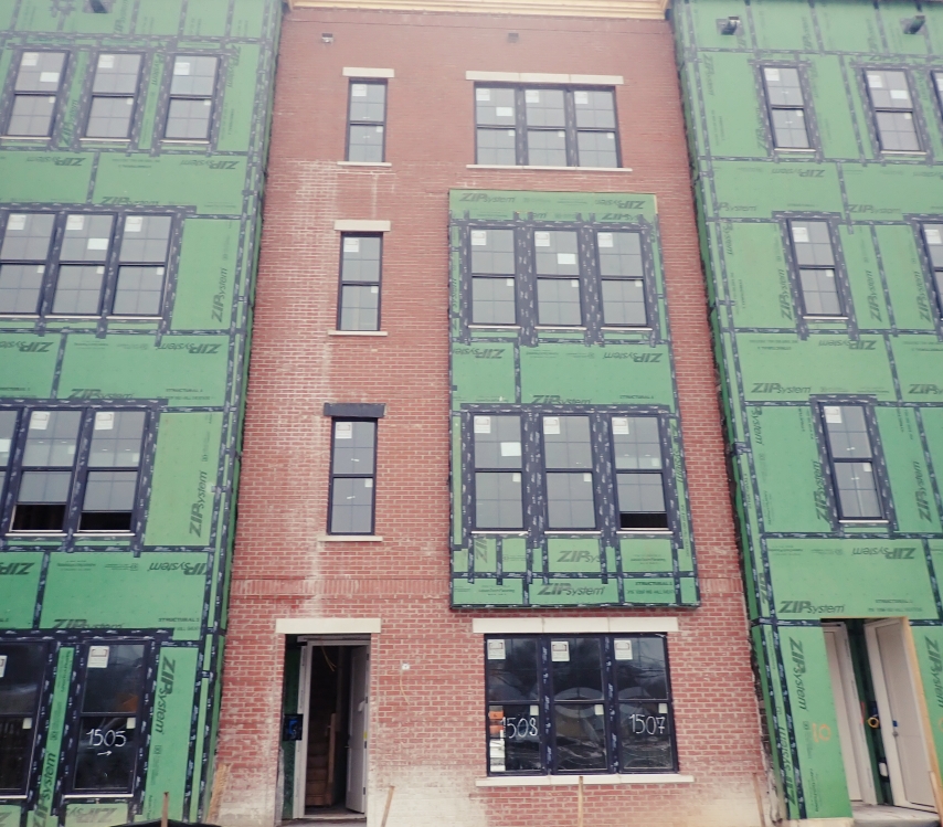 townhouse front of property for a pre-drywall inspection